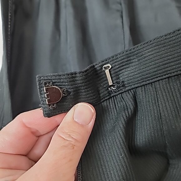 VTG Adele Simpson Ribbed Black Pencil Skirt Size 10 Side Zip Lined 100% Cotton - Picture 8 of 15